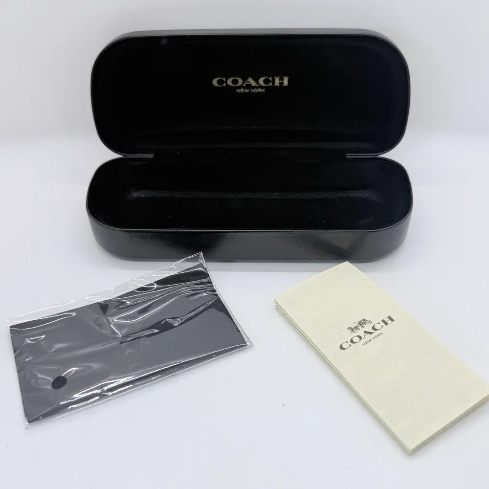 Coach New York Leather Sunglasses Glasses Hard Shell Clamshell Case in Black